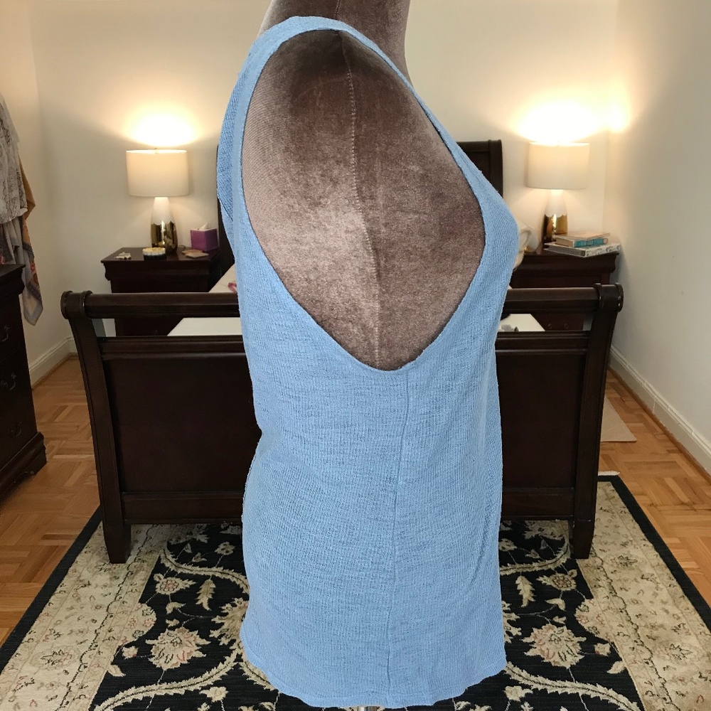 Project Social T Light Blue Ribbed Tank Top - Picture 3 of 6